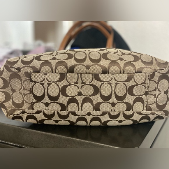 Coach Signature East West Canvas Leather Tote Handbag - Picture 14 of 14